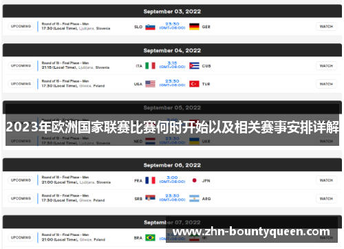 2023年欧洲国家联赛比赛何时开始以及相关赛事安排详解 2023年欧洲国家联赛比赛何时开始以及相关赛事安排详解